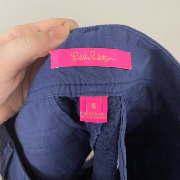 Lilly Pulitzer The Callahan Cotton Shorts in True Navy Size 6 - Picture 3 of 5